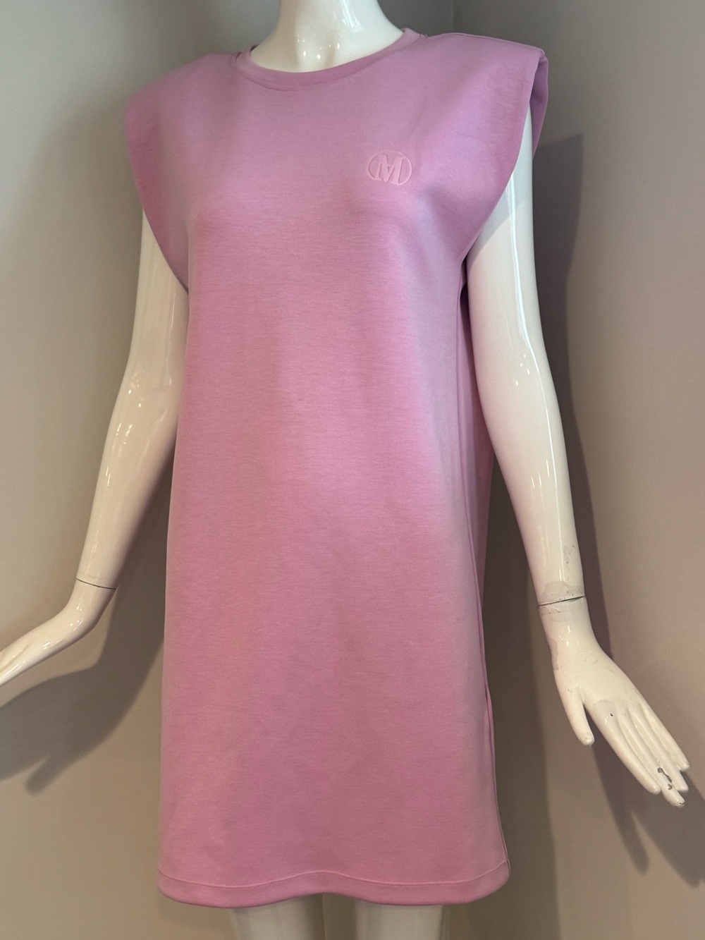 Marc Aurel Pink Shoulder Pad Sweatshirt Dress EU 34 XS Designer Casual Chic